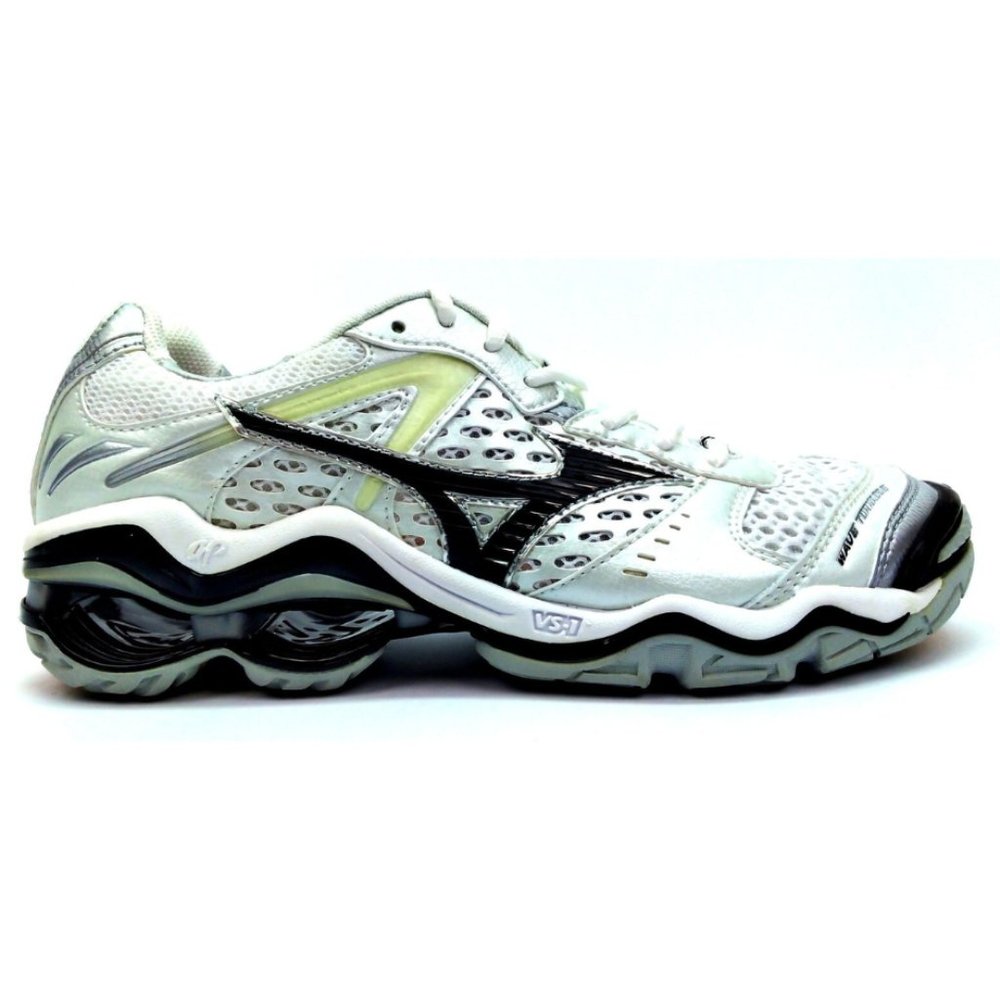 Mizuno Women's Volleyball Shoes Wave Tornado 3 White Silver Black Lace Up W10